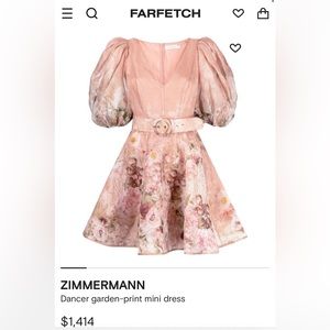 Zimmermann Dancer garden-print mini dress Puff Sleeve